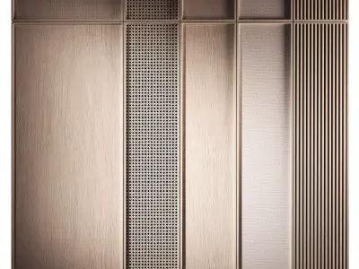 Cabinet fronts Furniture wardrobe rattan wood fabric 3D model