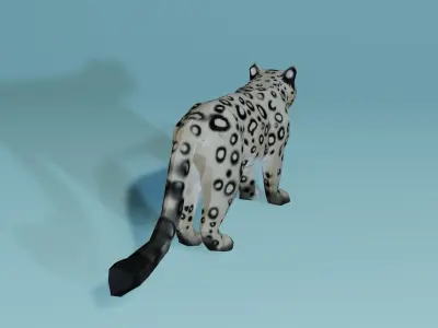 Lowpoly Snow Leopard Low-poly 3D model