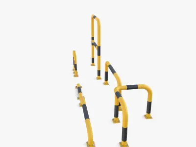 Traffic safety barrier pack v1 Low-poly 3D model