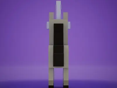 Voxel - White Unicorn Low-poly 3D model