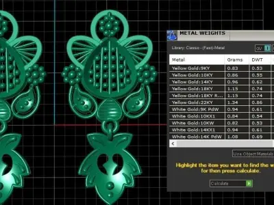 Women Fashion Earrings 3d Printable Model 3D print model