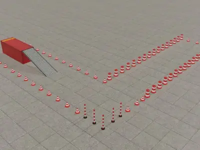 Parking Game Levels Low-poly 3D model