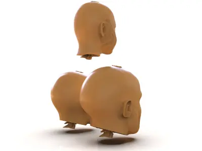Family Zombie Heads 3D print model