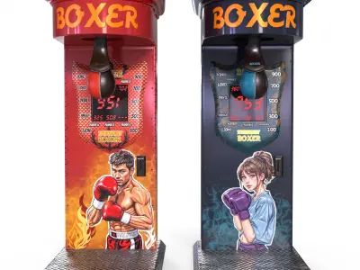 arcade boxing machine Low-poly 3D model