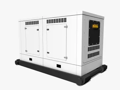 White Industrial Gas Generator 3D model