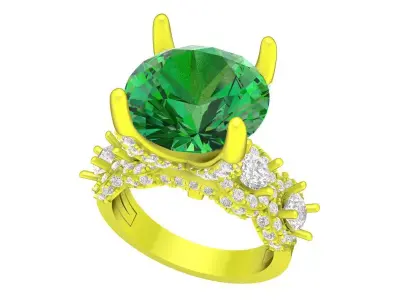 7285 luxury diamond engagement ring 3D print model