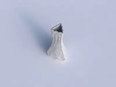 Vase puffy triangle with dense mosaic plates 3D print model