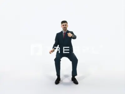 Posture 20G Driver Driving Sitting Elegant Business Man Low-poly 3D model