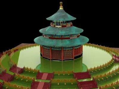 Chinese palace temple 3D model