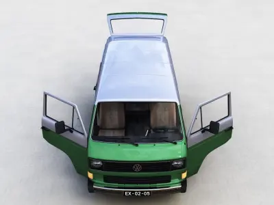 VOLKSWAGEN T3 TRANSPORTER CARAVELLE 1982 3D model