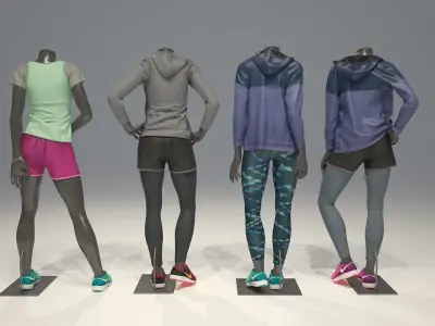 Woman mannequin Nike pack 2 3D model