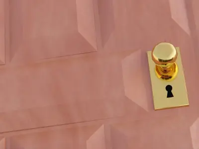 Wooden Door Free low-poly 3D model