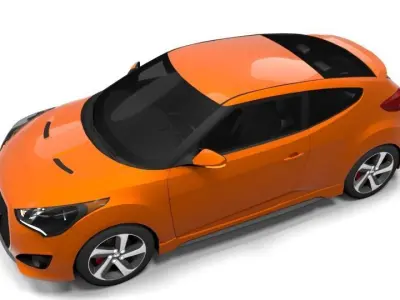HYUNDAI VELOSTER TURBO  LOWPOLY Low-poly 3D model