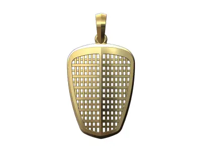 Vintage automotive grill pendant charm 3D print model