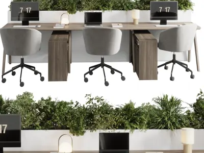 Workplace  office furniture - Employee desk 26 Low-poly 3D model