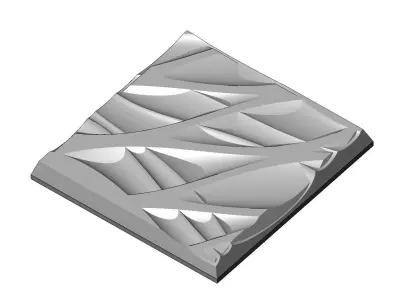 Abstract mesh relief decor panel N01 3D print model
