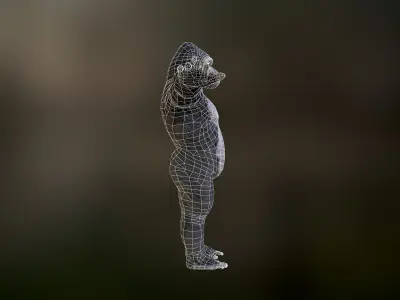 Gorilla game ready model with pbr textures Low-poly 3D model