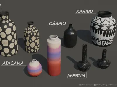 Package with Decorative Vases  3D model