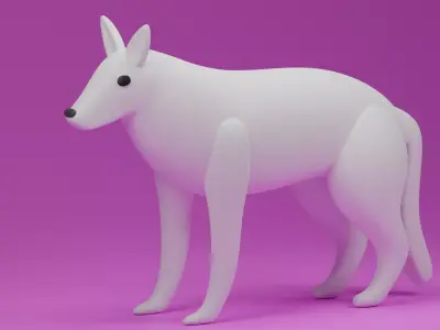 Cartoon German Shepherd Dog 1 3D model