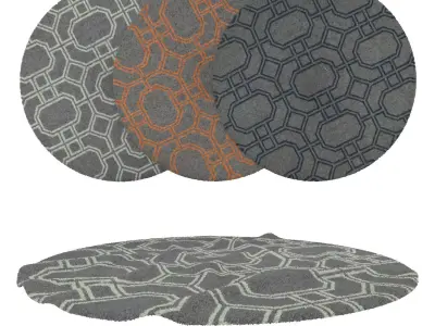 Round Rug Set 77 3D model