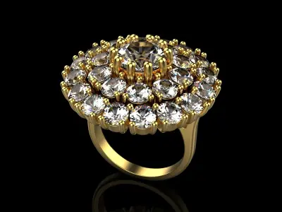 Ring with stones N24 3D print model