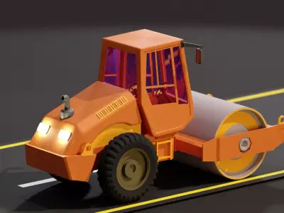 Road roller 3D model