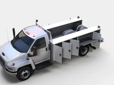 Industrial service truck Low-poly 3D model