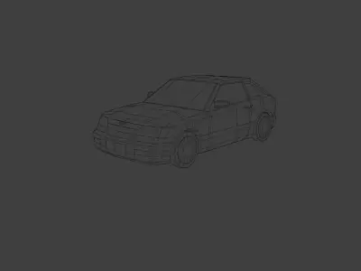 Low Poly Old Generic Hatchback  Low-poly 3D model
