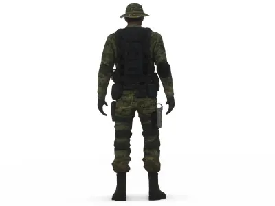Heavy Gunner US Soldier Military Support Unit 3D  Low-poly 3D model