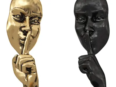 Silence gesture figurine 3D model