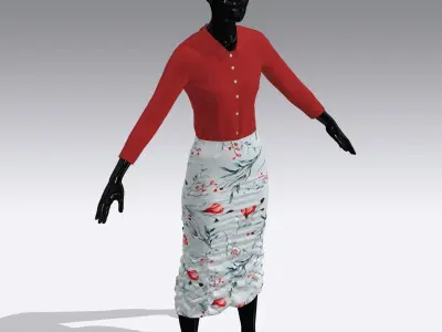 Woman Cloth Dress Low-poly 3D model