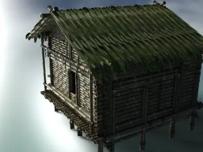 Bamboo Houses  3D model