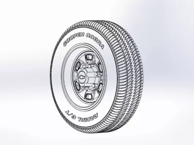 Wheels for scale model of Chevy Nova 75 14inch 3D print model