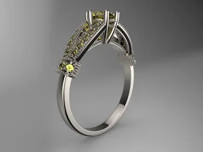 Gemstone King engagement ring Free 3D print model