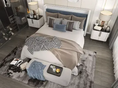 Modern Bedroom Scene 15 3D model