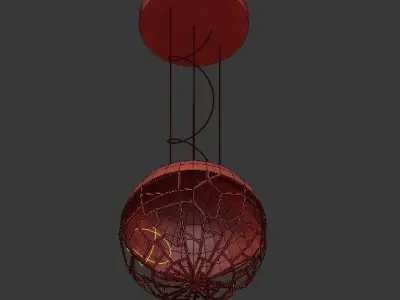 Engineering White Ball Modern Pendant Light 3D model