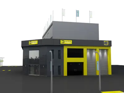  Car service entrance logo sign a607f  3D model