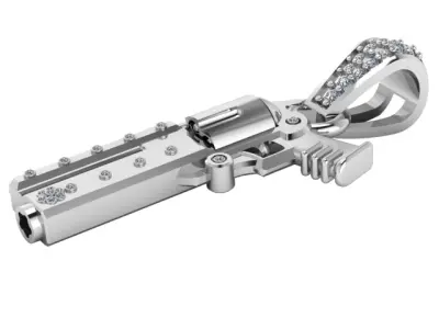 SHOTGUN DIAMOND PENDANT 3D PRINTABLE MODEL  3D print model