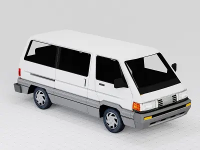 Low Poly Van Vehicle Low-poly 3D model