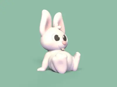 Little Sitting Bunny 3D print model