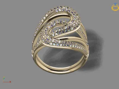 STL 3DM Print Ready Women Diamond Ring Lightweight Printable  3D print model purchase