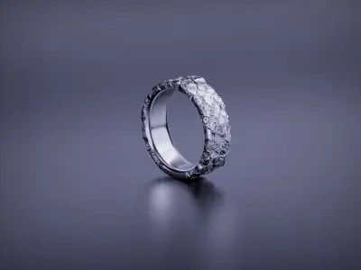 Lizard Scales Ring Band 3D print model