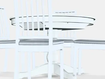 INGATORP - EKEDALEN Table and 4 chairs Low-poly 3D model