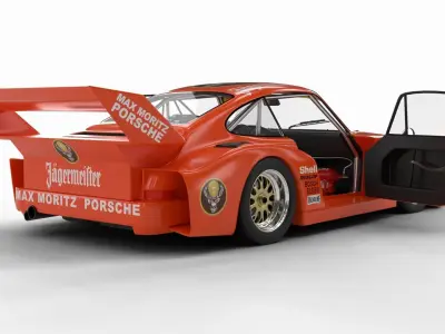Porsche 935 77 1977 52 Jagermeister Racing 3d model HQ interior 3D model