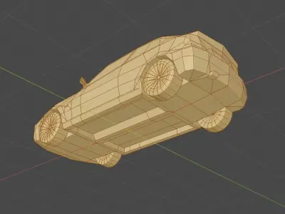 SPORTS CAR in low poly style Low-poly 3D model
