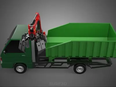 GRAPPLE TRUCK WOOD LOG TREE LOADER CRANE LIFT GRABBER PICKUP CAR 3D model