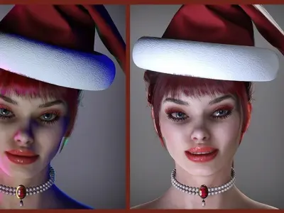 christmas girll Low-poly 3D model