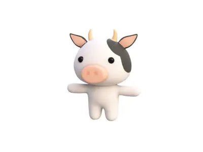 Character004 Chubby Cow Low-poly 3D model
