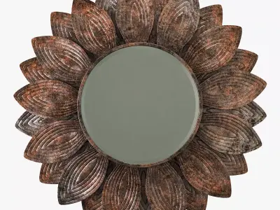Surya helios champagne wall mirror 3D model