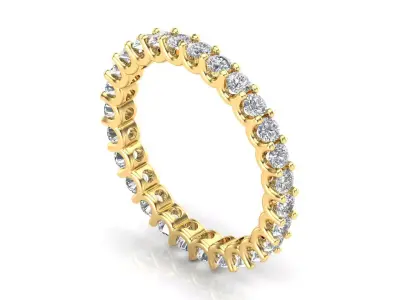 U Shaped Eternity Ring 2mm stone size swiss 8 and EU48 3D print model